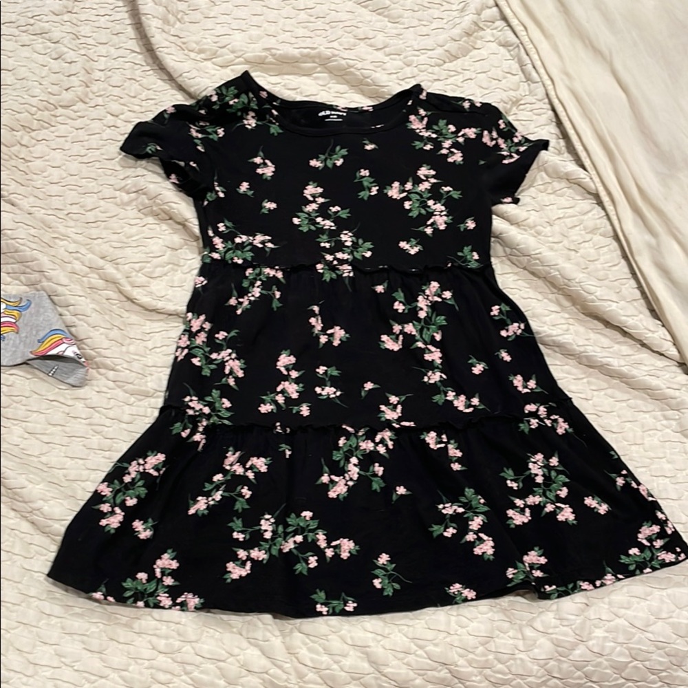 Old Navy Black Fit and Flare Dress with Flutter Sleeves
